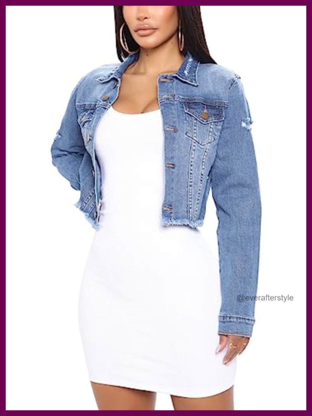 Womens Long Sleeve Full Zip Bomber Jacket Classic Cotton Blend Jean Style